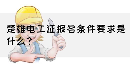 楚雄电工证报名条件要求是什么？