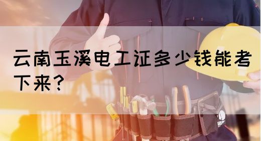 云南玉溪电工证多少钱能考下来？